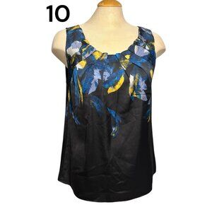 ANN TAYLOR Tank Top Size 10 Beautiful Pleated Detail Sleeveless